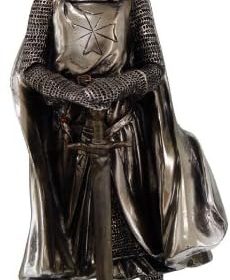 7 Inch Crusader Armored Knight with Large Sword Statue Figurine