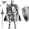 Medieval Action Figures,Knight Armor Action Figure,Multi-Jointed Movable Robot Mannequin T13,Dummy 13 Action Figure(Assembly Required) (B-Silver)