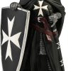 3/8 Inch Maltese Knights Hosipitaller Templar Sword and Shield Hand Painted Polystone Home Decor Statue Collectibles