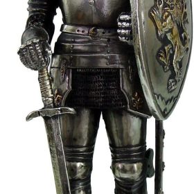7 Inch Medieval Knight with Shield and Sword Statue Figurine