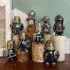 8PCS Knight Garden Gnomes Decorations Statue Medieval Guard Resin Figurines